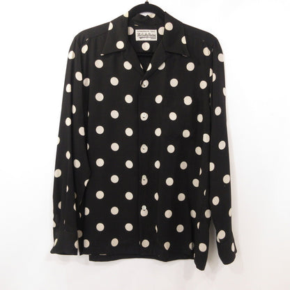 【中古】WACKOMARIA | ワコマリア DOTS HAWAIIAN SHIRT L/S 長袖シャツ 20SSE-WMS-HI05 ブラック サイズ：S