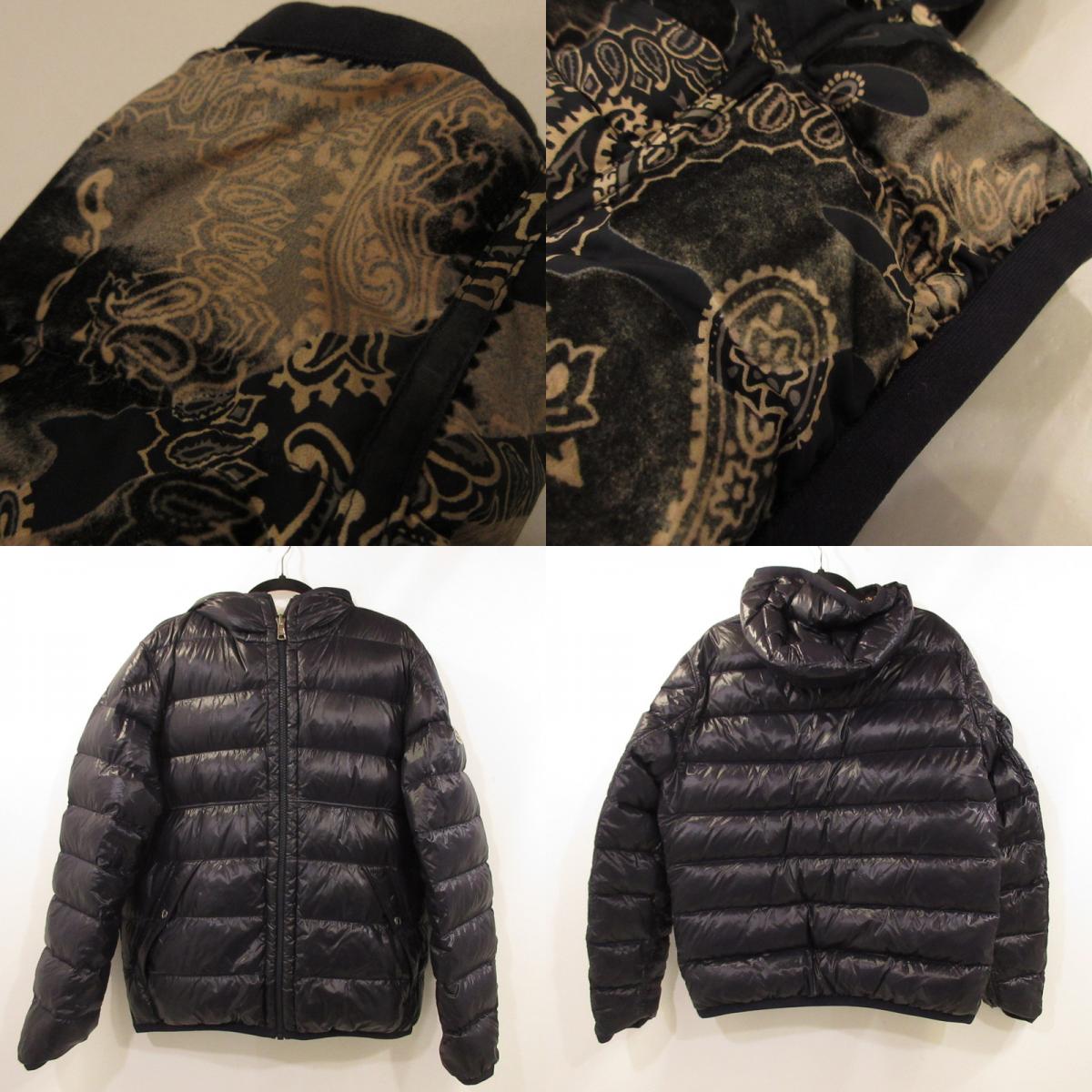【中古】MONCLER | モンクレール FREVILLE ダウンジャケット 1A00015 国内正規品　ﾘﾊﾞｰｼﾌﾞﾙ ネイビー サイズ：3