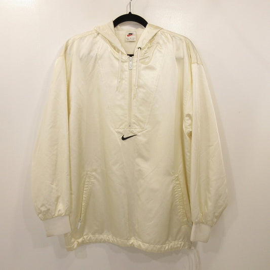 【中古】NIKE | ナイキ ハーフジップアノラック ナイロンジャケット 年式:90S ホワイト サイズ：M