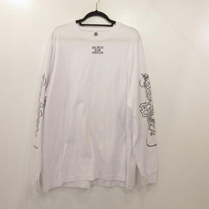 【中古】BlackEyePatch | ブラックアイパッチ KANJI DRAGON L/S TEE 長袖Ｔシャツ ホワイト サイズ：XL
