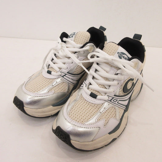 【中古】COACH | コーチ メッシュスニーカー スニーカー CAQ29 ホワイト 23cm