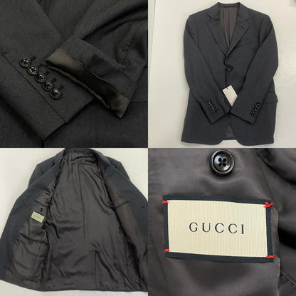【中古】GUCCI | グッチ マイクロヘリンボーン セットアップ 337687 国内正規品 グレー サイズ：46