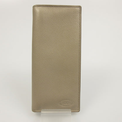 【中古】TOD'S | トッズ レザーバーティカルウォレット 長財布 グレー