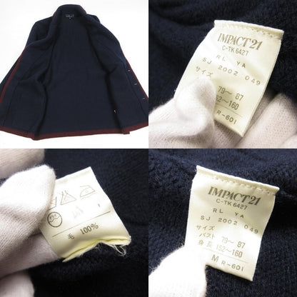 【中古】RALPH LAUREN | ラルフローレン 金ボタンニットブレザー テーラードジャケット C-TK6427 インパクト21 ネイビー サイズ：M