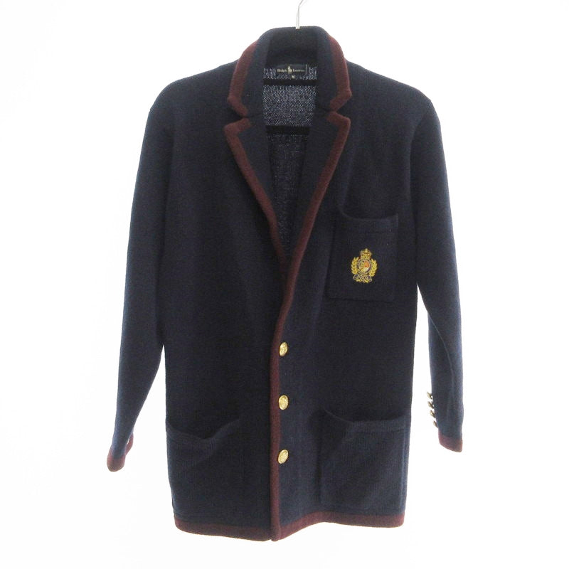 【中古】RALPH LAUREN | ラルフローレン 金ボタンニットブレザー テーラードジャケット C-TK6427 インパクト21 ネイビー サイズ：M