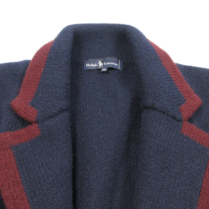 【中古】RALPH LAUREN | ラルフローレン 金ボタンニットブレザー テーラードジャケット C-TK6427 インパクト21 ネイビー サイズ：M