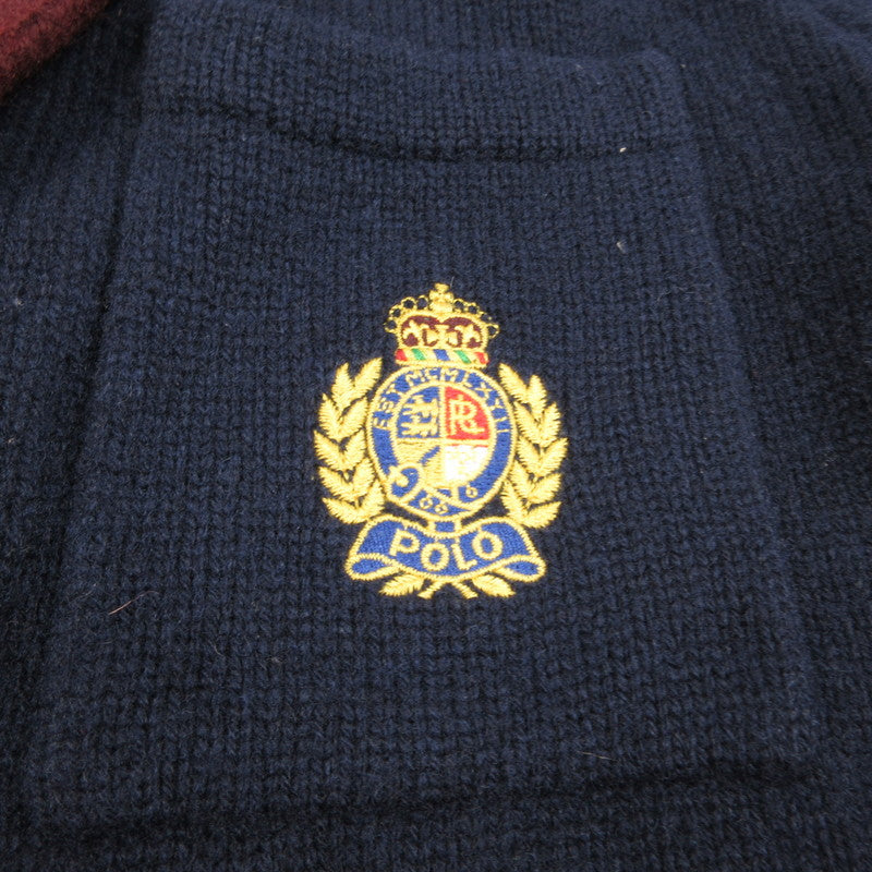 【中古】RALPH LAUREN | ラルフローレン 金ボタンニットブレザー テーラードジャケット C-TK6427 インパクト21 ネイビー サイズ：M