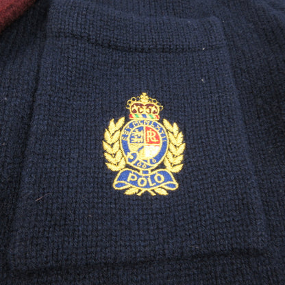 【中古】RALPH LAUREN | ラルフローレン 金ボタンニットブレザー テーラードジャケット C-TK6427 インパクト21 ネイビー サイズ：M