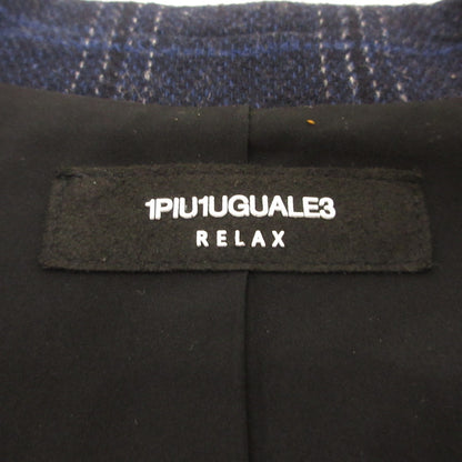 【中古】1 PIU 1 UGUALE 3(志風音) | ウノピュウノウグァーレトレシフォン チェックウール2Bジャケット テーラードジャケット ネイビー サイズ：M