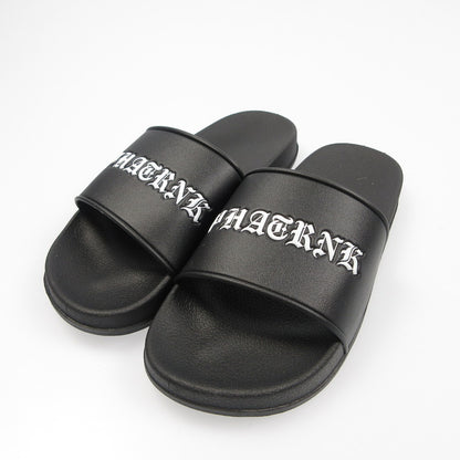 【中古】PHATRNK | ファットランク OLD ENGLISH LGOO SLIDE SANDAL サンダル ブラック 24cm