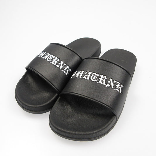 【中古】PHATRNK | ファットランク OLD ENGLISH LGOO SLIDE SANDAL サンダル ブラック 24cm