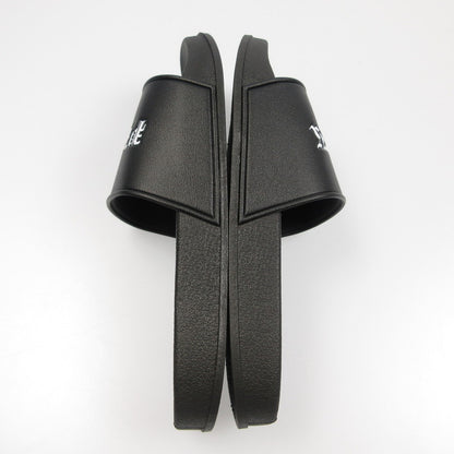【中古】PHATRNK | ファットランク OLD ENGLISH LGOO SLIDE SANDAL サンダル ブラック 24cm