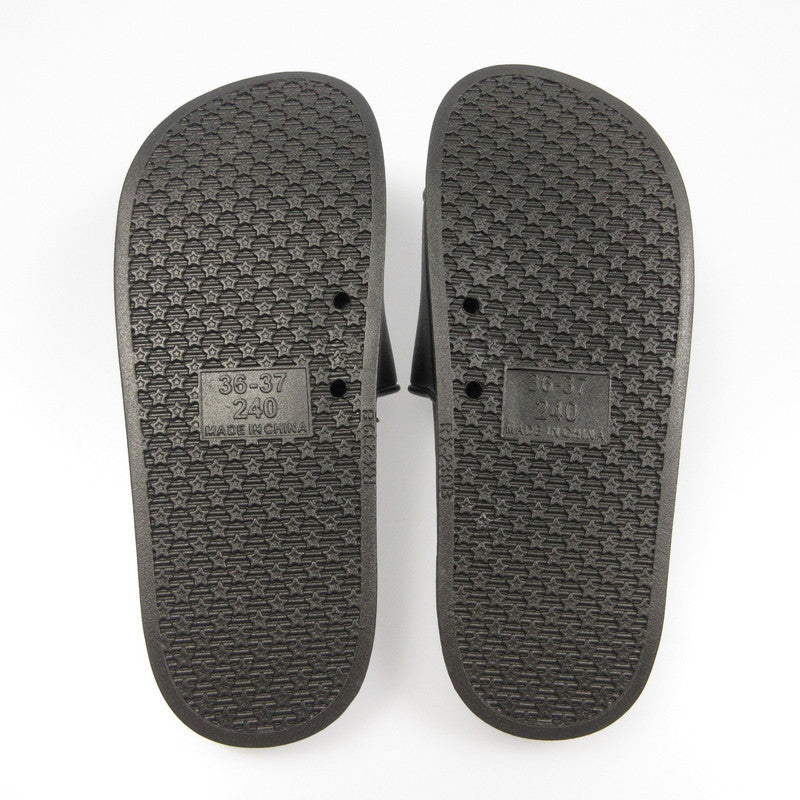 【中古】PHATRNK | ファットランク OLD ENGLISH LGOO SLIDE SANDAL サンダル ブラック 24cm
