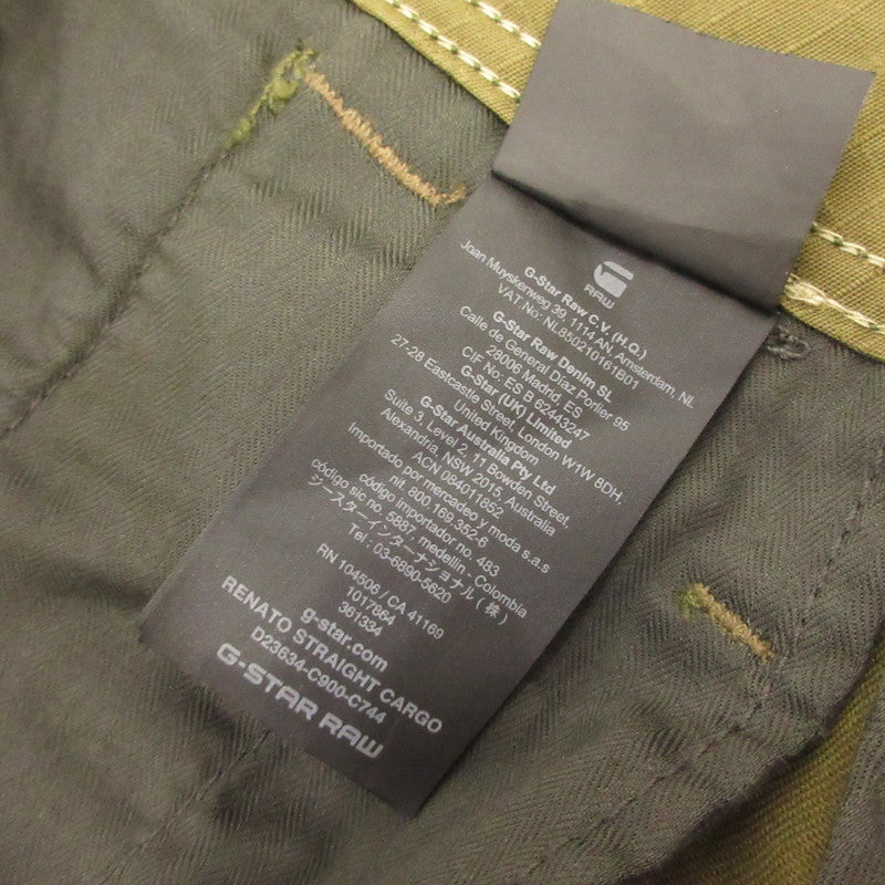 【中古】G-STAR | ジースター RENATO STRAIGHT CARGO PANTS カーゴパンツ D23634-C900-C744 オリーブ サイズ：28