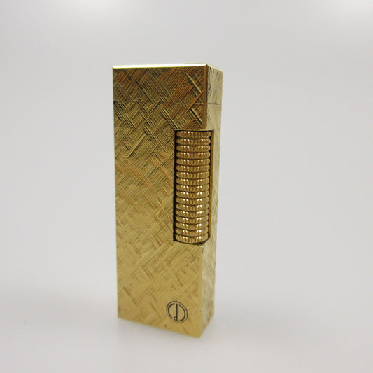 【中古】Dunhill | ダンヒル サイドローラーゴールドクロスカット ライター ゴールド