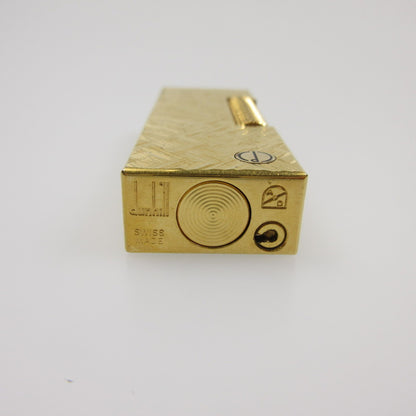 【中古】Dunhill | ダンヒル サイドローラーゴールドクロスカット ライター ゴールド