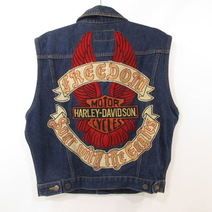 【中古】HARLEY-DAVIDSON | ハーレーダビットソン ベスト 50026 ブルー サイズ：M
