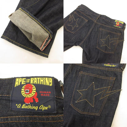 【中古】A BATHING APE | アベイシングエイプ デニムパンツ ブルー サイズ：M