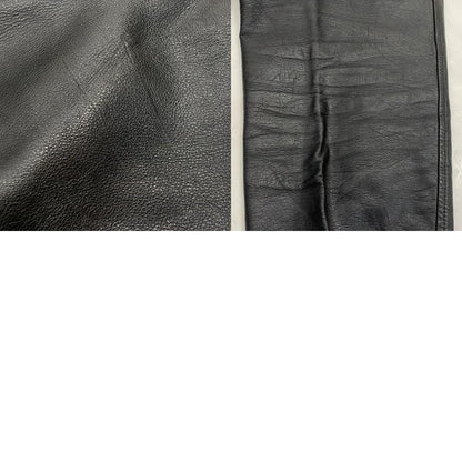 【中古】 2タックレザーパンツ パンツ W:76cm ブラック