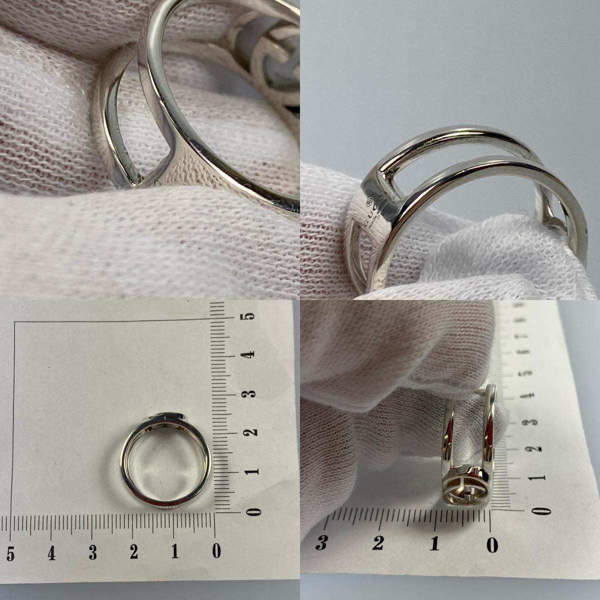 【中古】GUCCI | グッチ インターロッキングGスリムオープンバンド リング・指輪 298036
