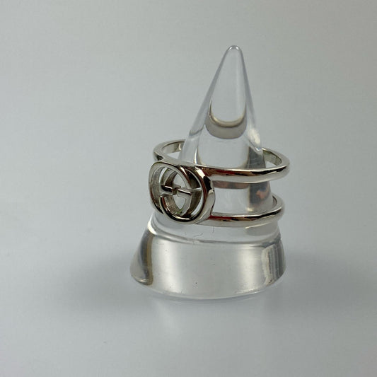 【中古】GUCCI | グッチ インターロッキングGスリムオープンバンド リング・指輪 298036
