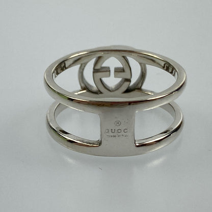 【中古】GUCCI | グッチ インターロッキングGスリムオープンバンド リング・指輪 298036