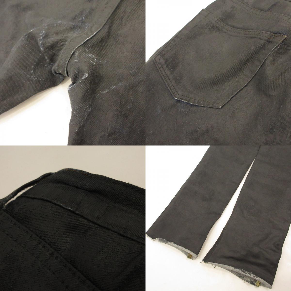 【中古】 Black gloss long Lengs デニムパンツ ブラック