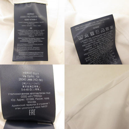 【中古】Herno | ヘルノ 手描き風ロゴプリントTシャツ 半袖Ｔシャツ JG000178D 2023S/S 国内正規品 ホワイト サイズ：42