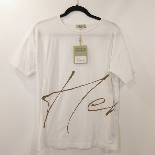 【中古】Herno | ヘルノ 手描き風ロゴプリントTシャツ 半袖Ｔシャツ JG000178D 2023S/S 国内正規品 ホワイト サイズ：42