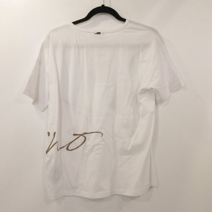 【中古】Herno | ヘルノ 手描き風ロゴプリントTシャツ 半袖Ｔシャツ JG000178D 2023S/S 国内正規品 ホワイト サイズ：42