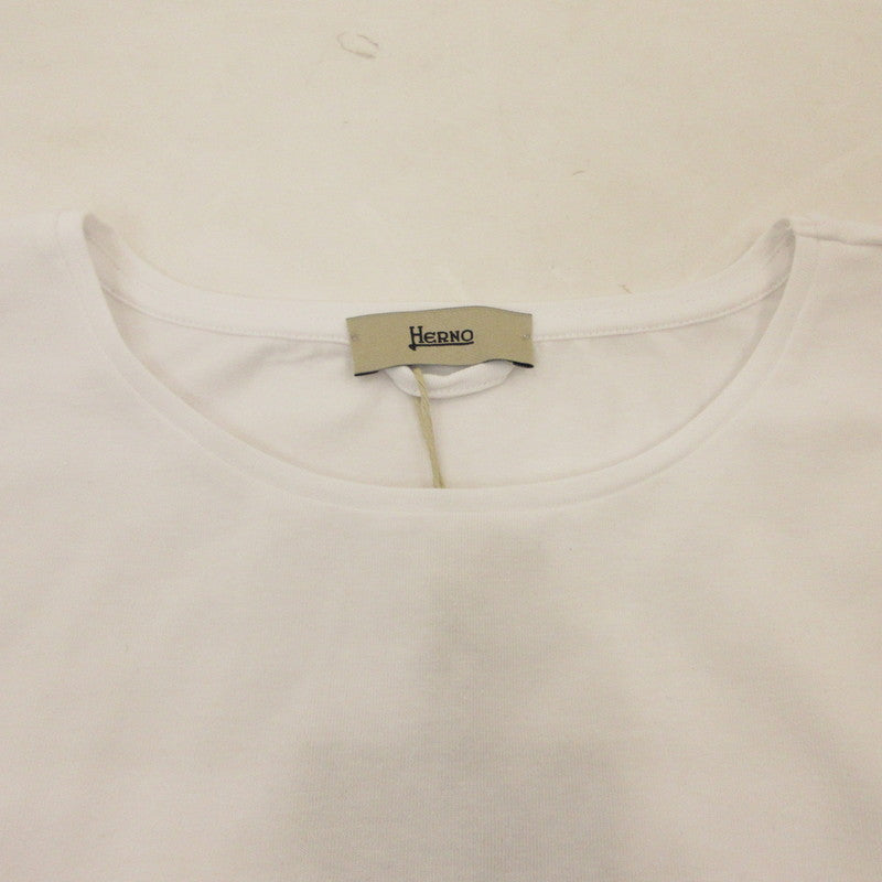 【中古】Herno | ヘルノ 手描き風ロゴプリントTシャツ 半袖Ｔシャツ JG000178D 2023S/S 国内正規品 ホワイト サイズ：42
