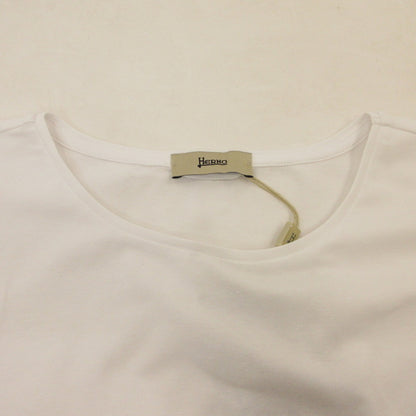 【中古】Herno | ヘルノ 手描き風ロゴプリントTシャツ 半袖Ｔシャツ JG000178D 国内正規品 2023S/S ホワイト サイズ：42