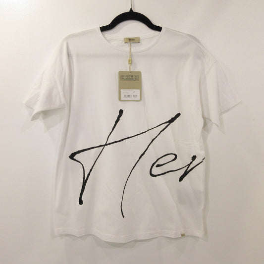 【中古】Herno | ヘルノ 手描き風ロゴプリントTシャツ 半袖Ｔシャツ JG000178D 2023S/S 国内正規品 ホワイト サイズ：40