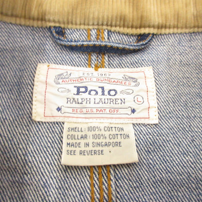 【中古】POLO RALPH LAUREN | ポロ・ラルフローレン デニム 年式:90s　白タグ ブルー サイズ：L