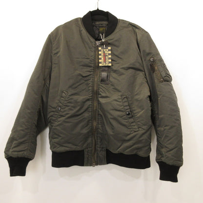 【中古】AT DIRTY | アットダーティー ATD FLIGHT JACKET MA-1 ミリタリージャケット グレー サイズ：L