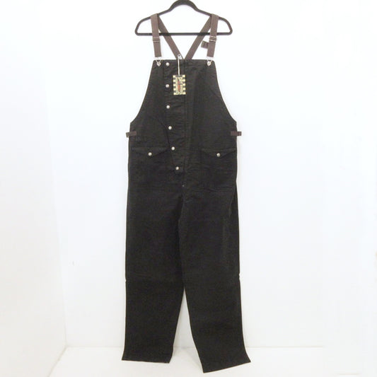 【中古】AT DIRTY | アットダーティー FIREMAN ALLS オーバーオール ウォッシュ加工 ブラック サイズ：XL