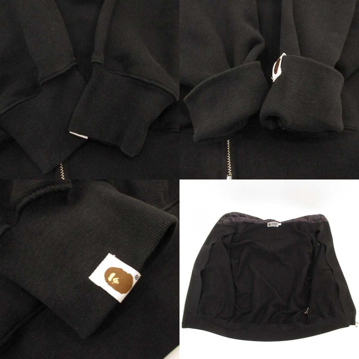 【中古】A BATHING APE | アベイシングエイプ METAL ONE POINT FULL ZIP HOODIE パーカー 001ZPL301301M ブラック サイズ：S