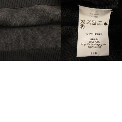 【中古】BUDSPOOL | バッズプール 花罰家紋 COTTON KNIT JACQUARD SWEATER セーター ブラック サイズ：XL