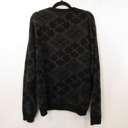 【中古】BUDSPOOL | バッズプール 花罰家紋 COTTON KNIT JACQUARD SWEATER セーター ブラック サイズ：XL