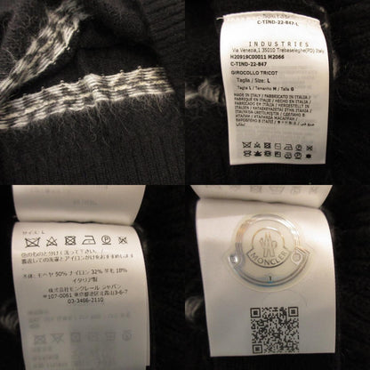 【中古】MONCLER | モンクレール GIROCOLLO TRICOT セーター H20919C00011 国内正規品 ブラック サイズ：L