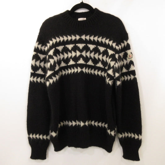 【中古】MONCLER | モンクレール GIROCOLLO TRICOT セーター H20919C00011 国内正規品 ブラック サイズ：L