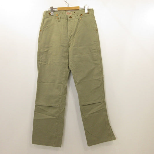 【中古】 シンチバックダブルニー パンツ E1055 年式:80s ラングラージャパン カーキ