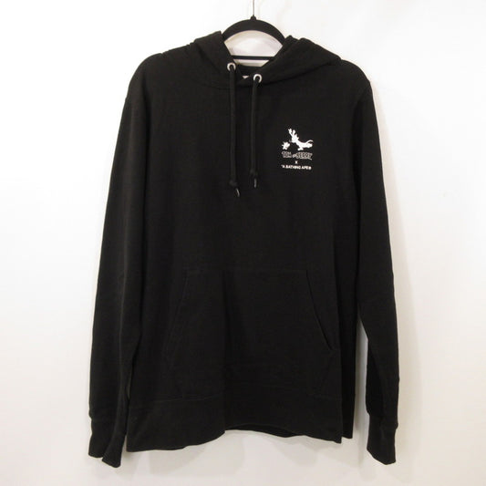 【中古】A BATHING APE | アベイシングエイプ TOM AND JERRY FOOTPRINTS PULLOVER HOODIE パーカー 001PPH231911X ブラック サイズ：L