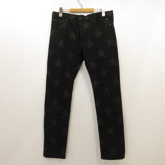 【中古】TAKAHIRO MIYASHITA TheSoloist. | タカヒロミヤシタソザソロイスト star patterned stretch slim tapered 6 pocket jean デニムパンツ SMD.0002 ブラック サイズ：34