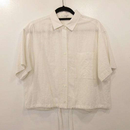 【中古】23ku | 23区 ブライトリネンクロップドシャツ 半袖シャツ 7099586 SLOW ホワイト サイズ：38