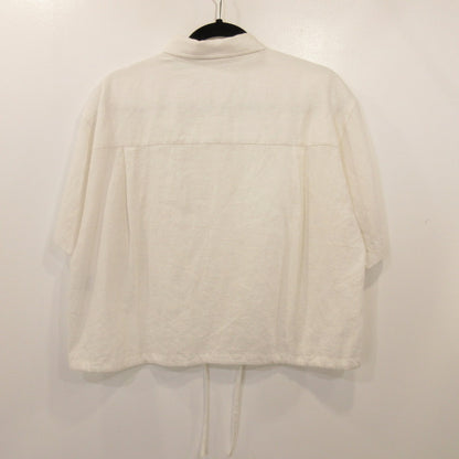 【中古】23ku | 23区 ブライトリネンクロップドシャツ 半袖シャツ 7099586 SLOW ホワイト サイズ：38