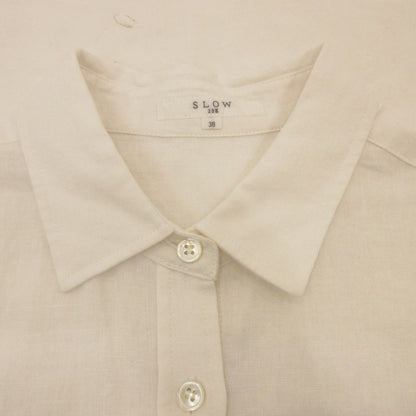 【中古】23ku | 23区 ブライトリネンクロップドシャツ 半袖シャツ 7099586 SLOW ホワイト サイズ：38