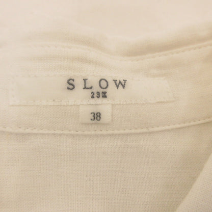 【中古】23ku | 23区 ブライトリネンクロップドシャツ 半袖シャツ 7099586 SLOW ホワイト サイズ：38