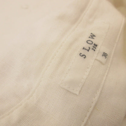 【中古】23ku | 23区 ブライトリネンクロップドシャツ 半袖シャツ 7099586 SLOW ホワイト サイズ：38