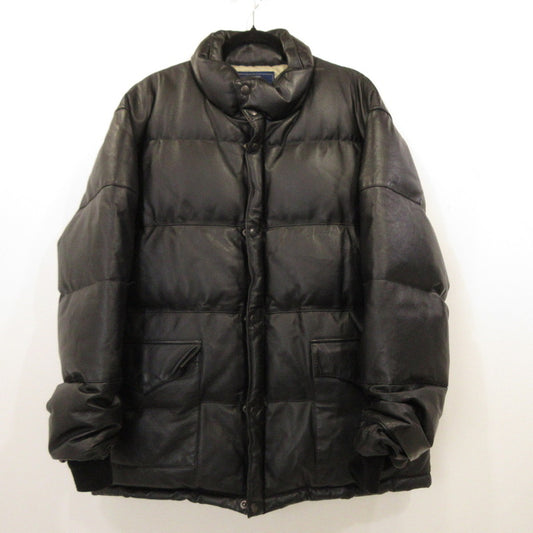 【中古】 レザーダウンジャケット ダウンジャケット ブラック サイズ：XL